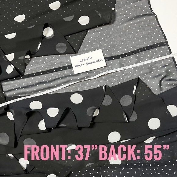 Eliza J NWT Black Polka Dot Midi Dress 8 high low wrap long sleeve flowy V neck - Picture 13 of 13